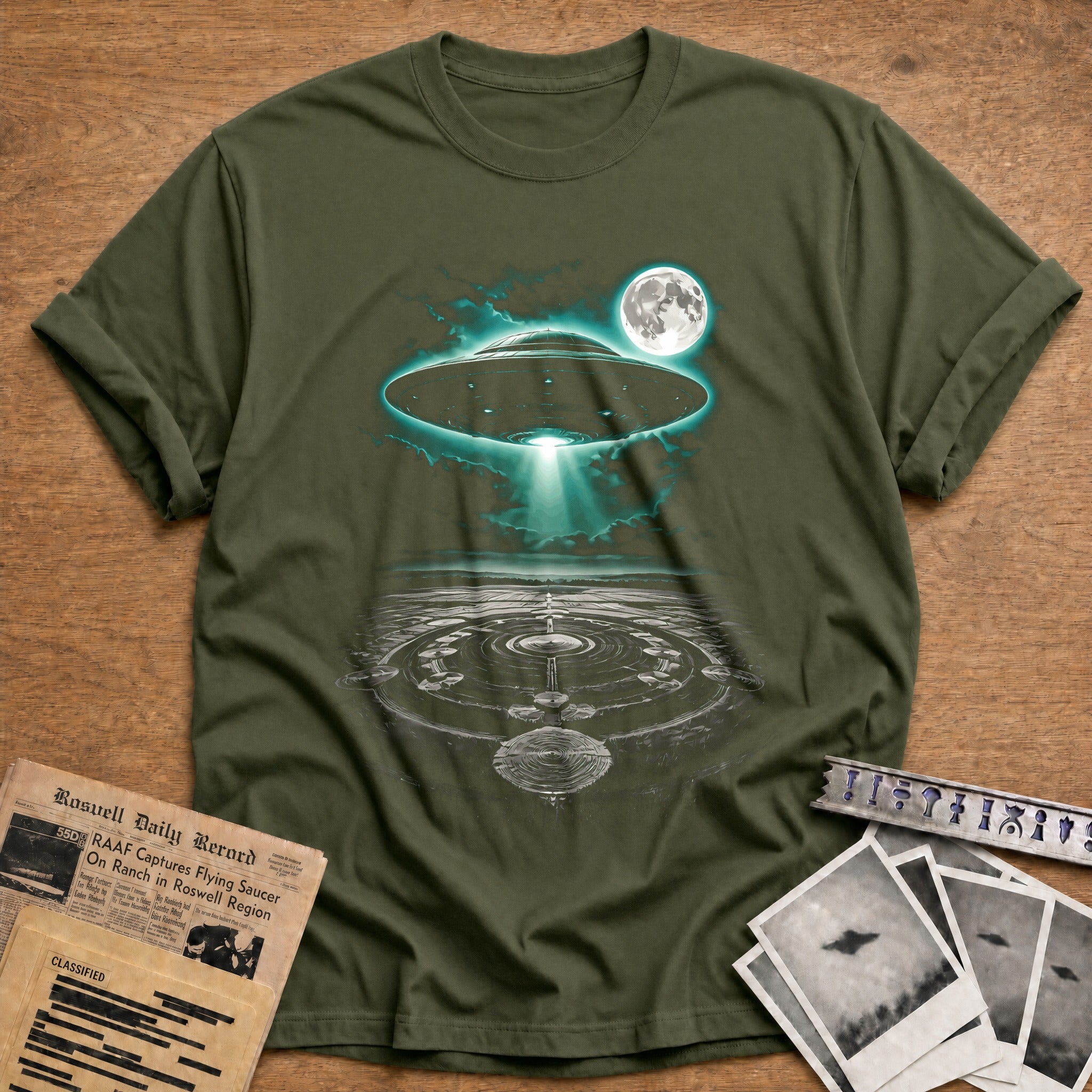 alien ufo abduction conspiracy theorist - Military Green