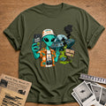 would not visit again alien tourist funny - Military Green