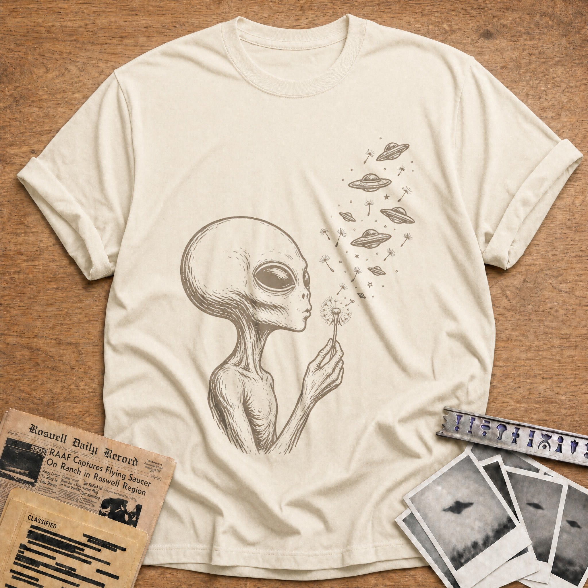 alien dandelion wishes ufo funny - Natural