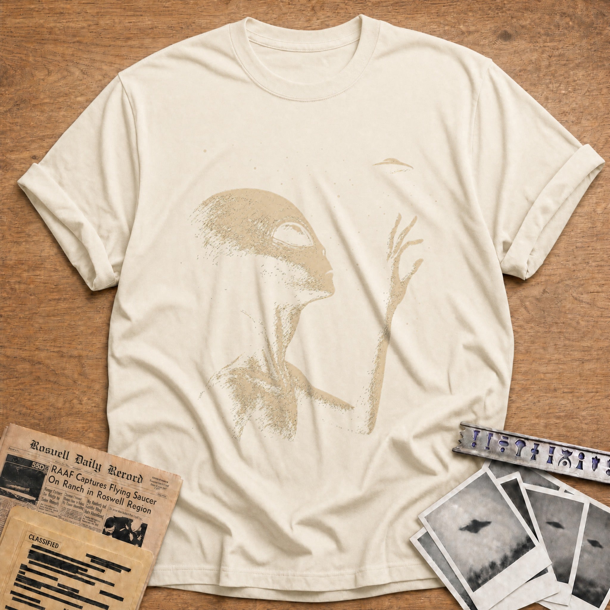 alien ufo space vintage - Natural
