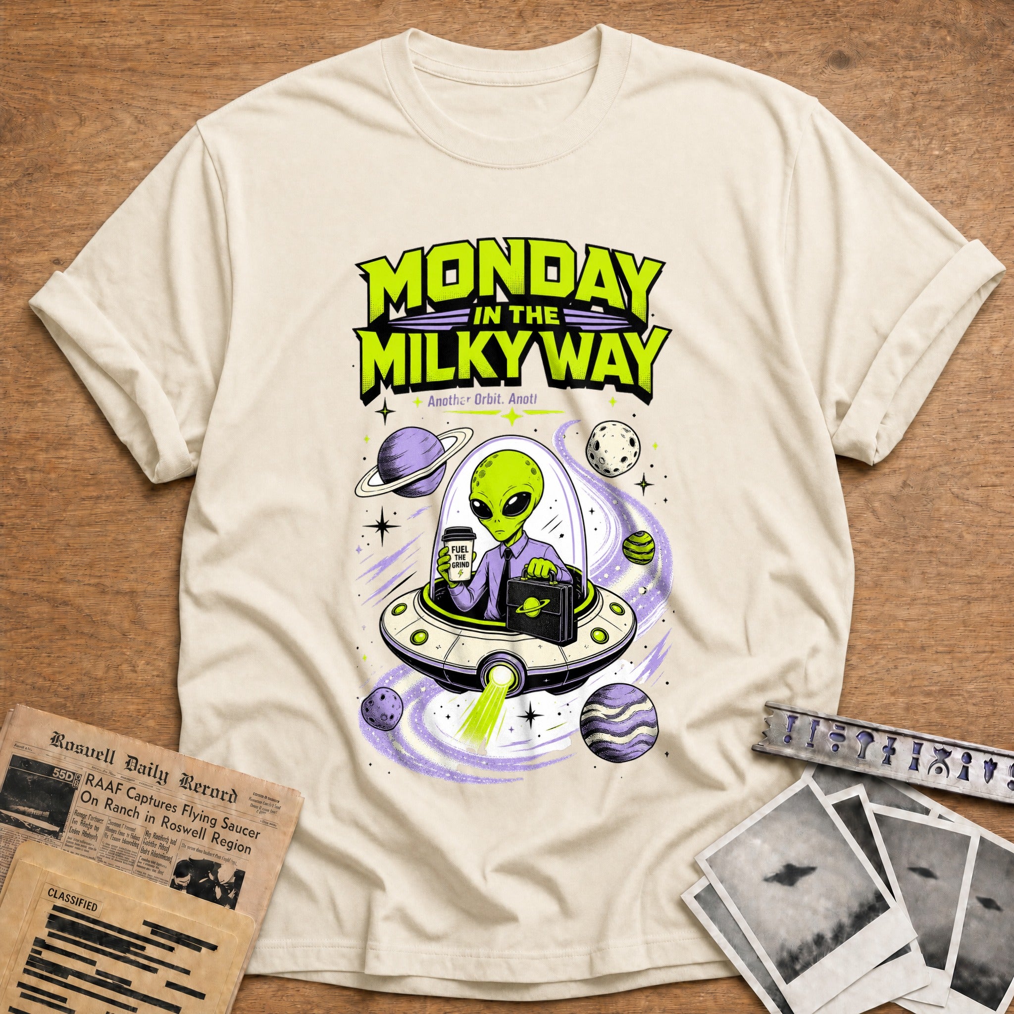 monday in the milky way alien coffee space funny - Natural