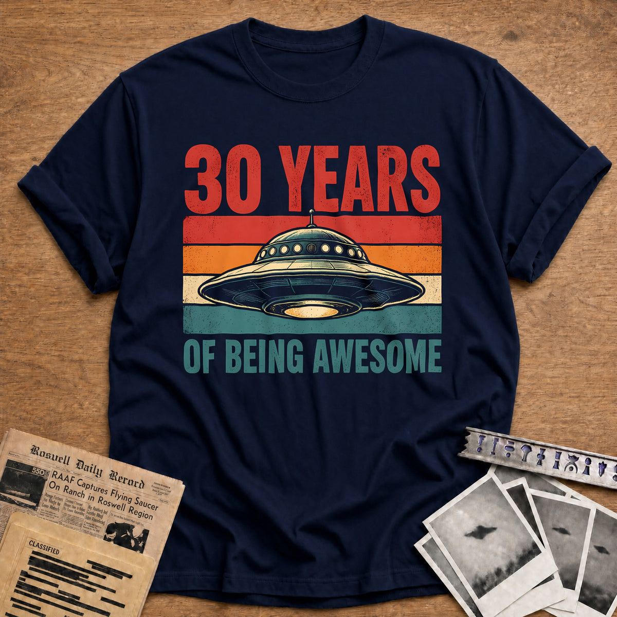 30 Being Awesome T-Shirt - Navy