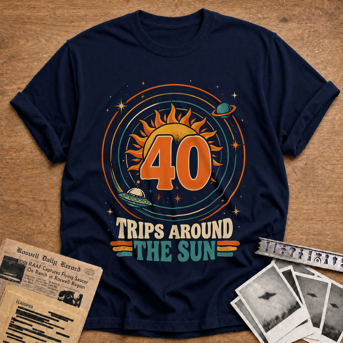 40 Around The Sun T-Shirt - Navy