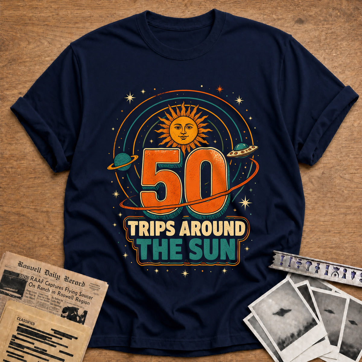 50 Around The Sun T-Shirt - Navy