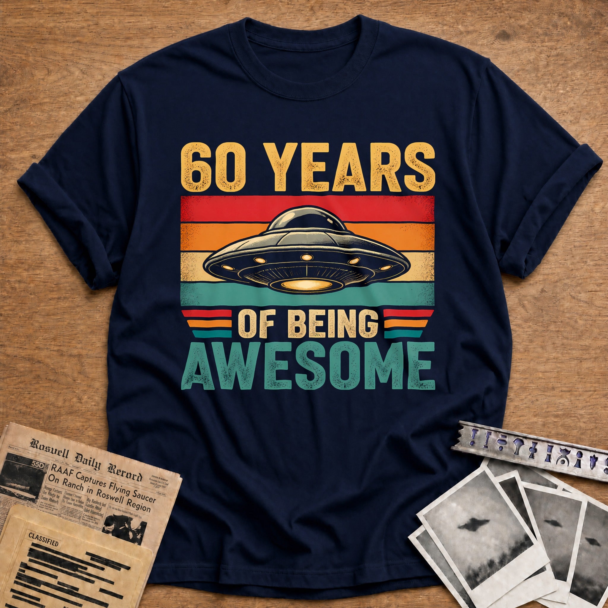 60 Being Awesome T-Shirt - Navy