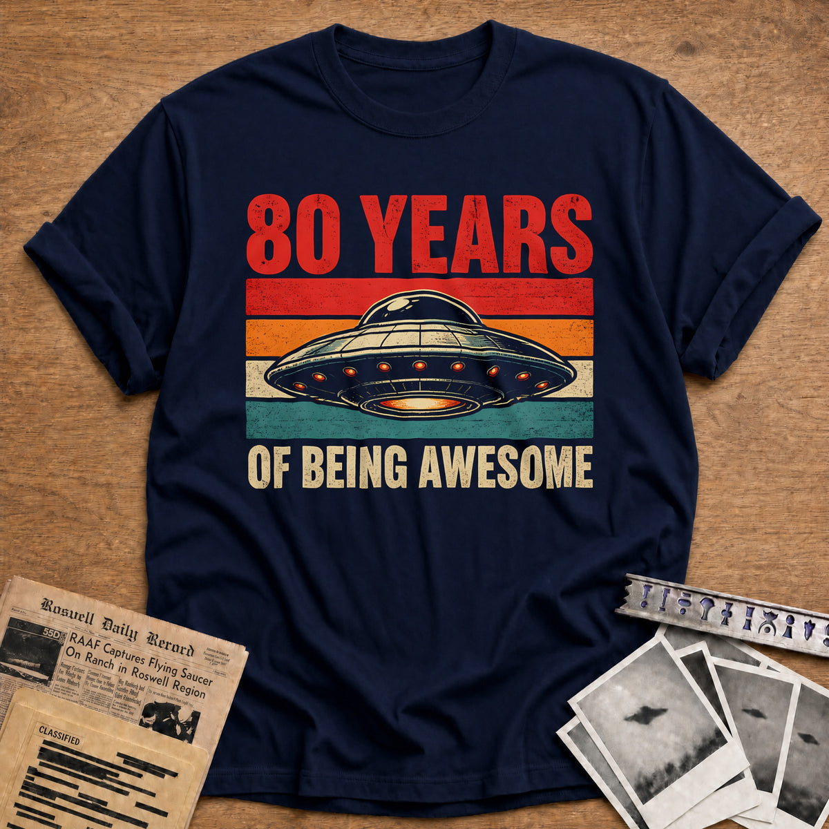 80 Being Awesome T-Shirt - Navy