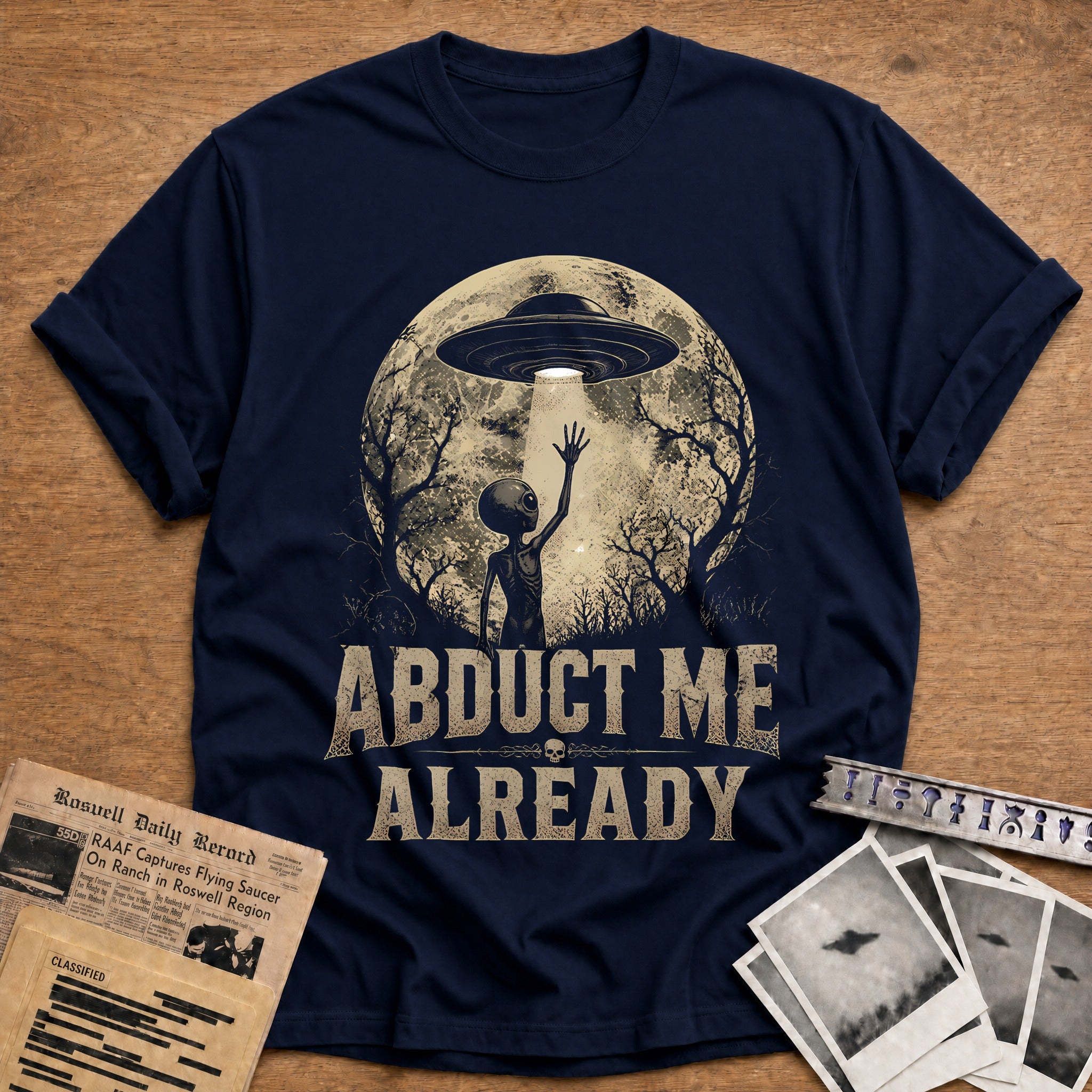 Abduct Me Already 61 T-Shirt - Navy