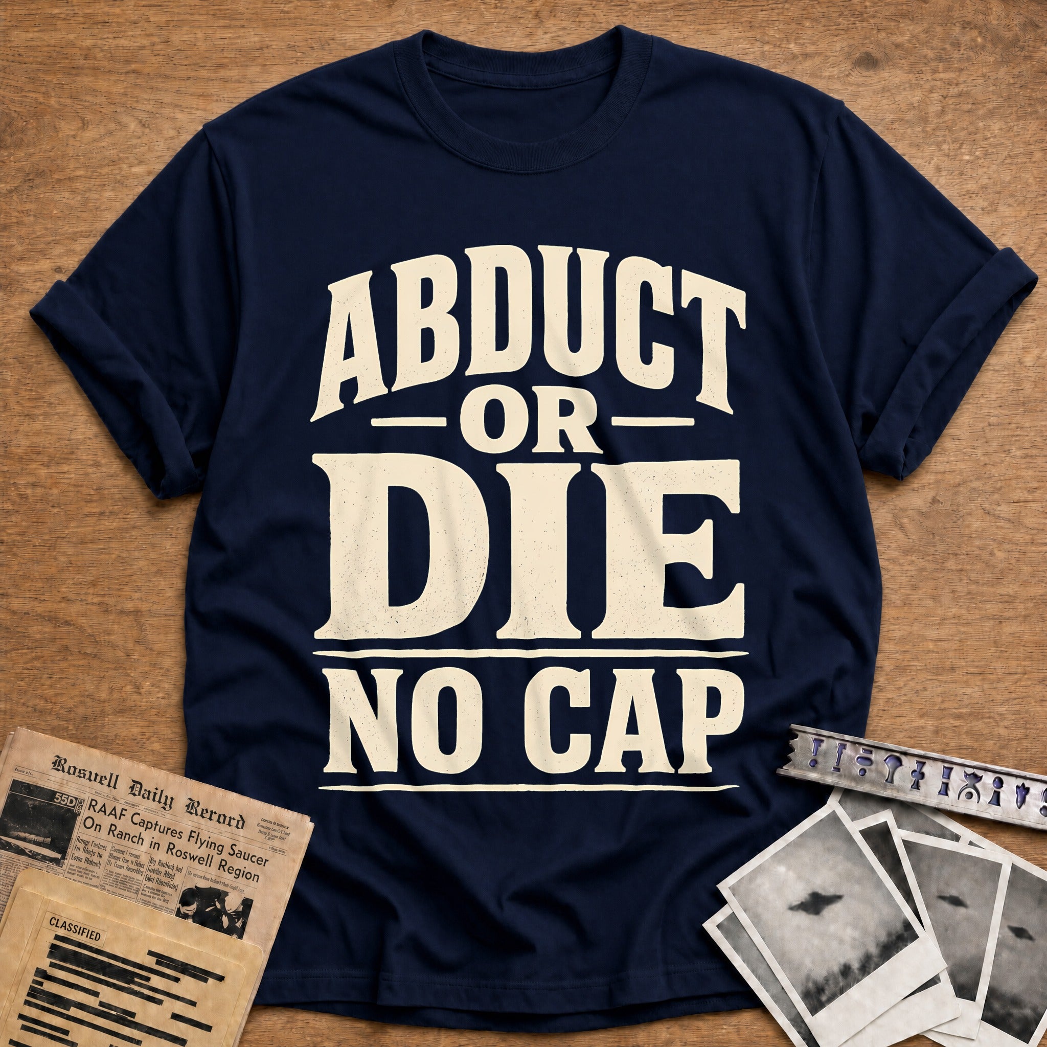 Abduct Or Die No Cap 14 T-Shirt - Navy