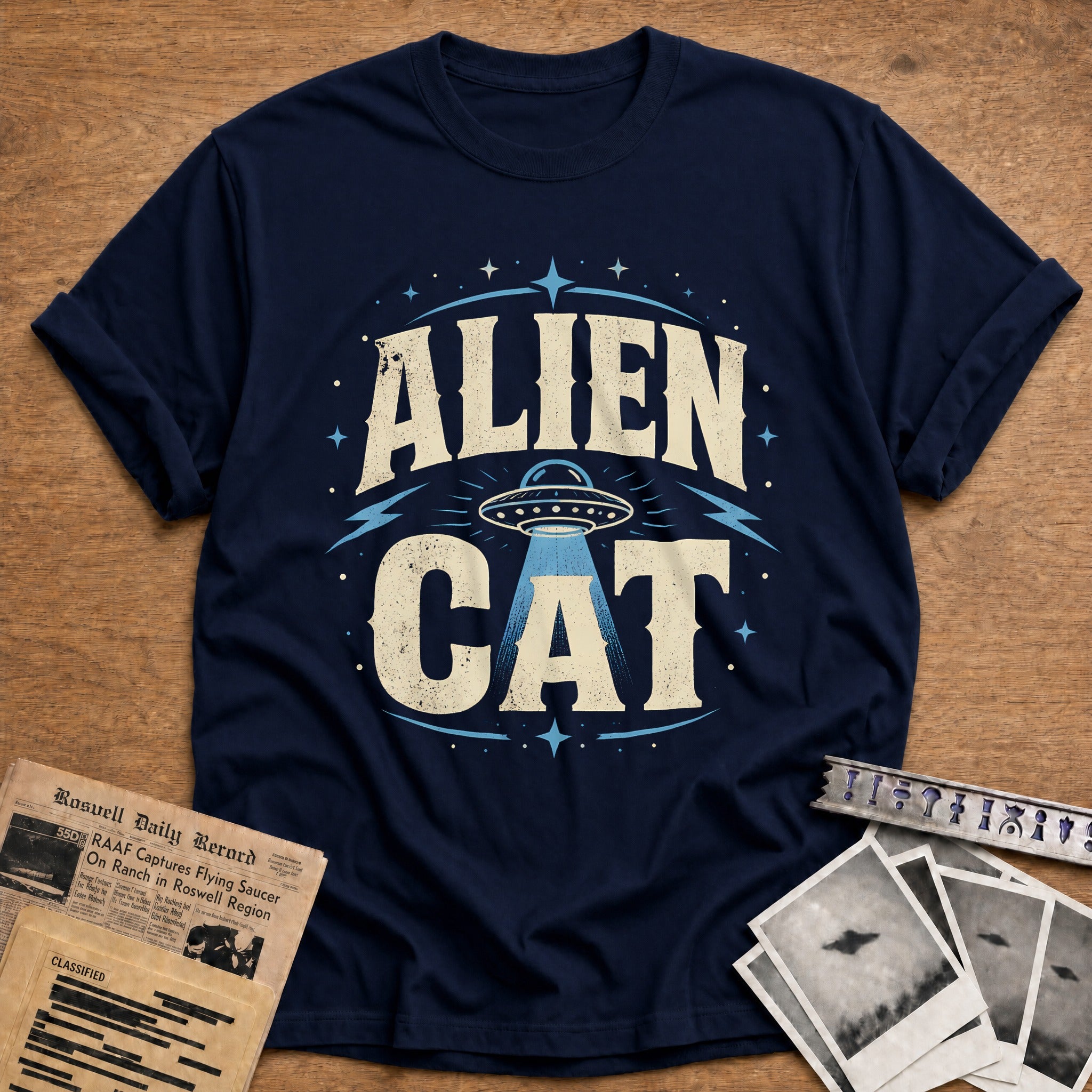 Alien Cat 42 T-Shirt - Navy