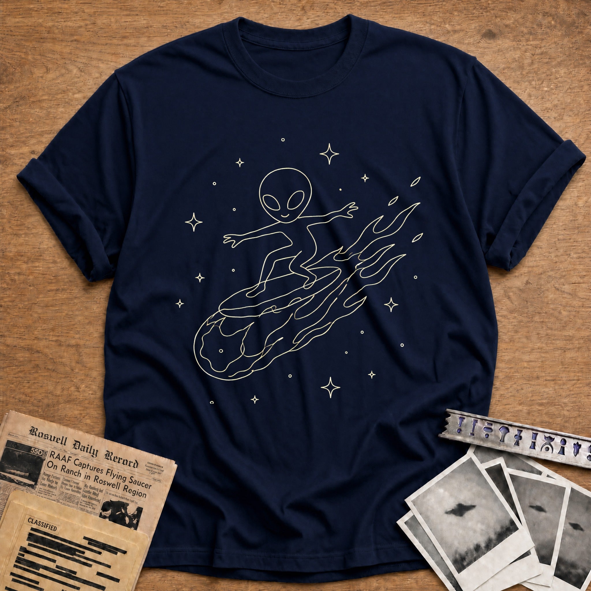 Alien Comet Surf 83 T-Shirt - Navy
