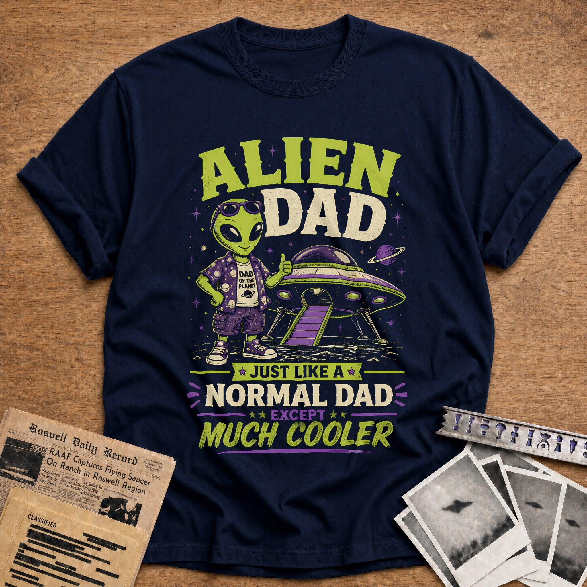 Alien Dad Cooler 40 T-Shirt - Navy