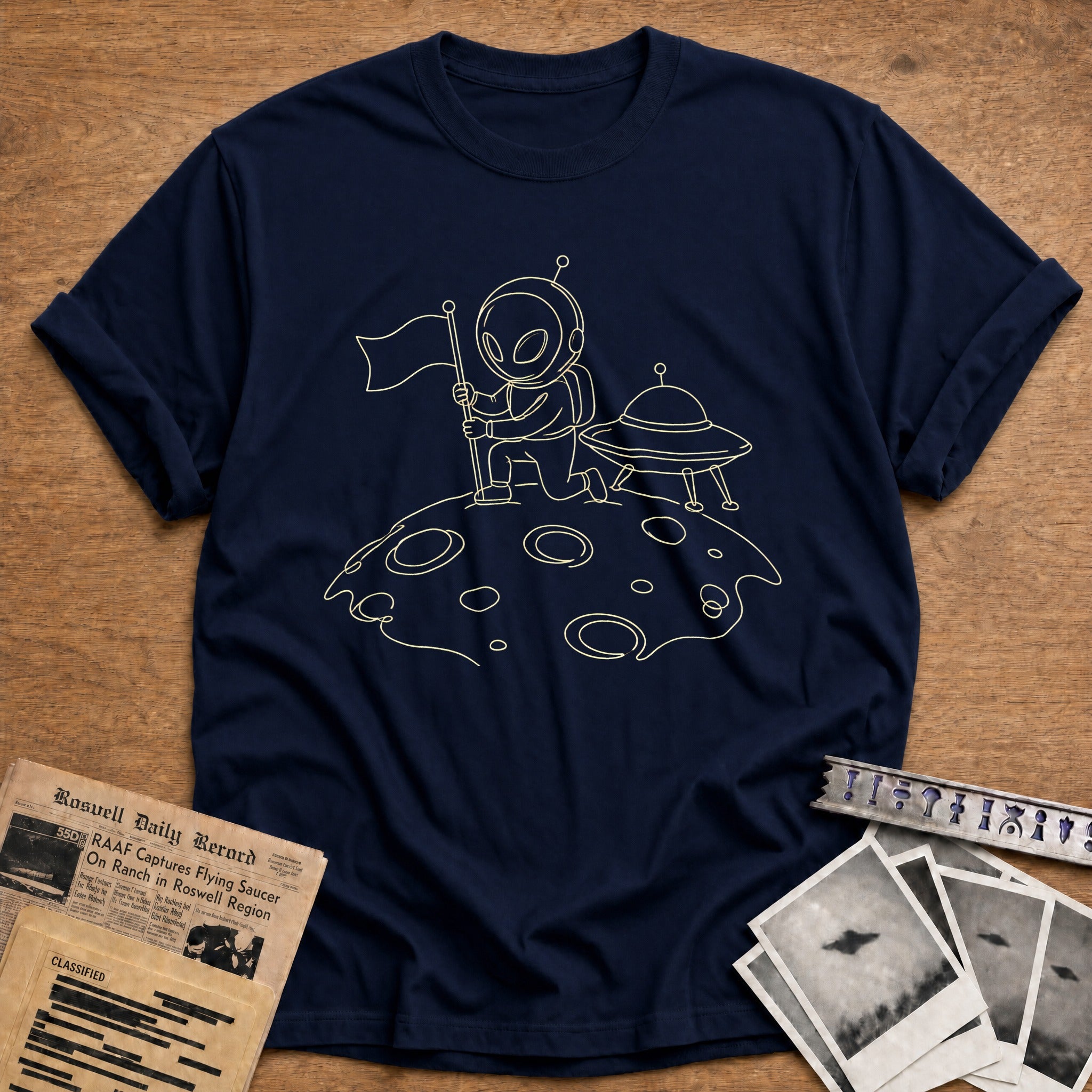 Alien Flag Moon 71 T-Shirt - Navy