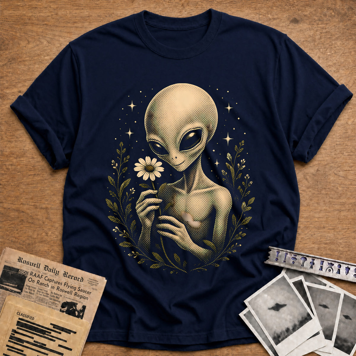 Alien Flower 61 T-Shirt - Navy
