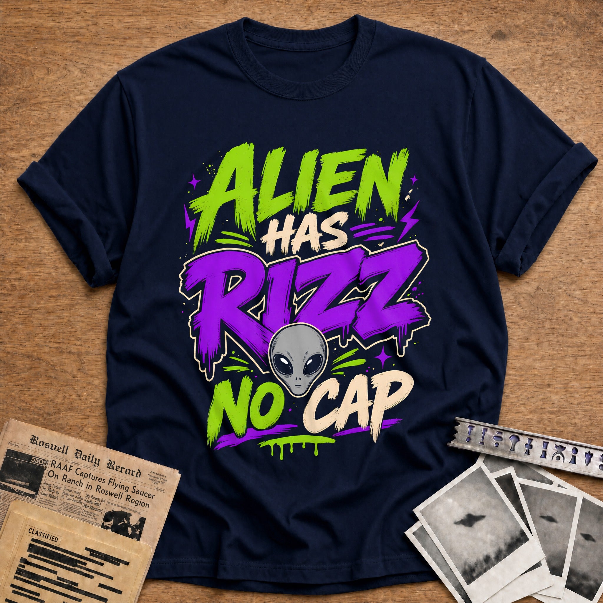 Alien Has Rizz 73 T-Shirt - Navy