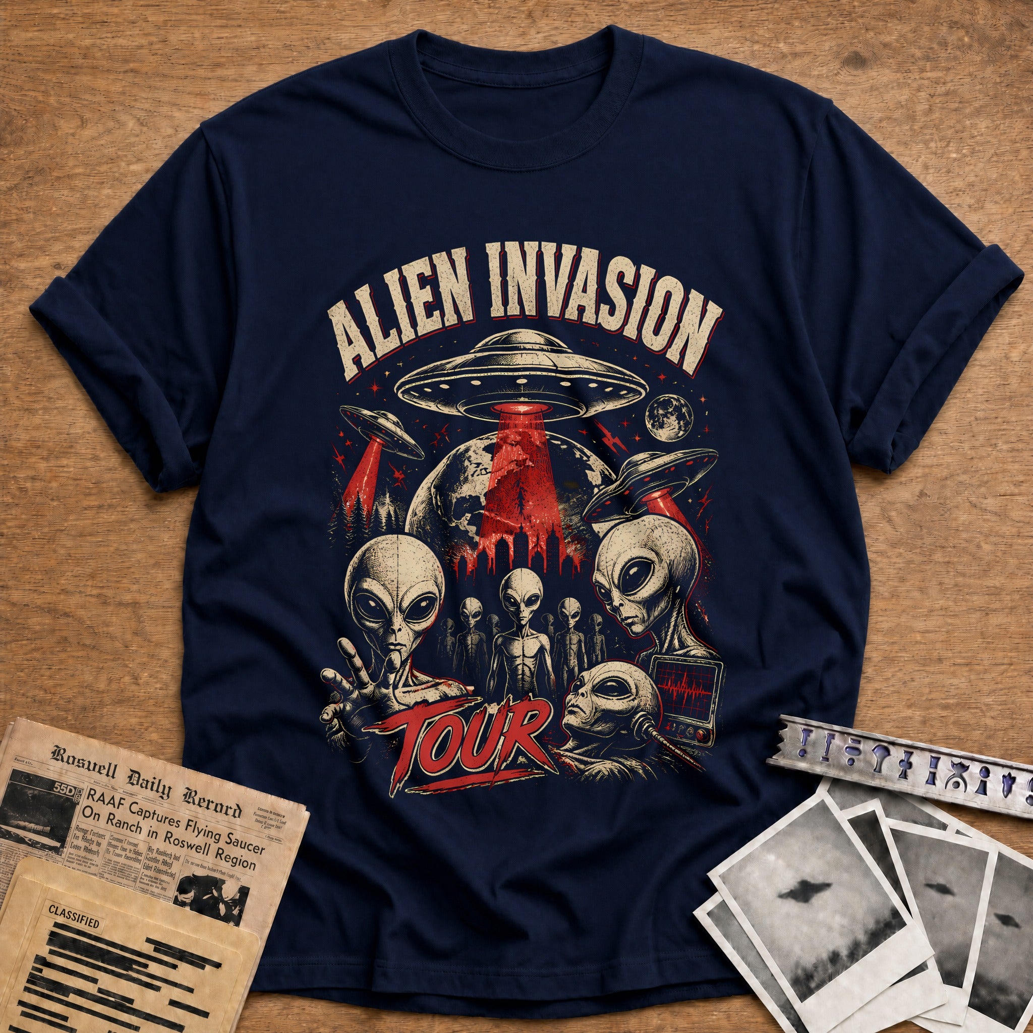 Alien Invasion Tour T-Shirt - Navy