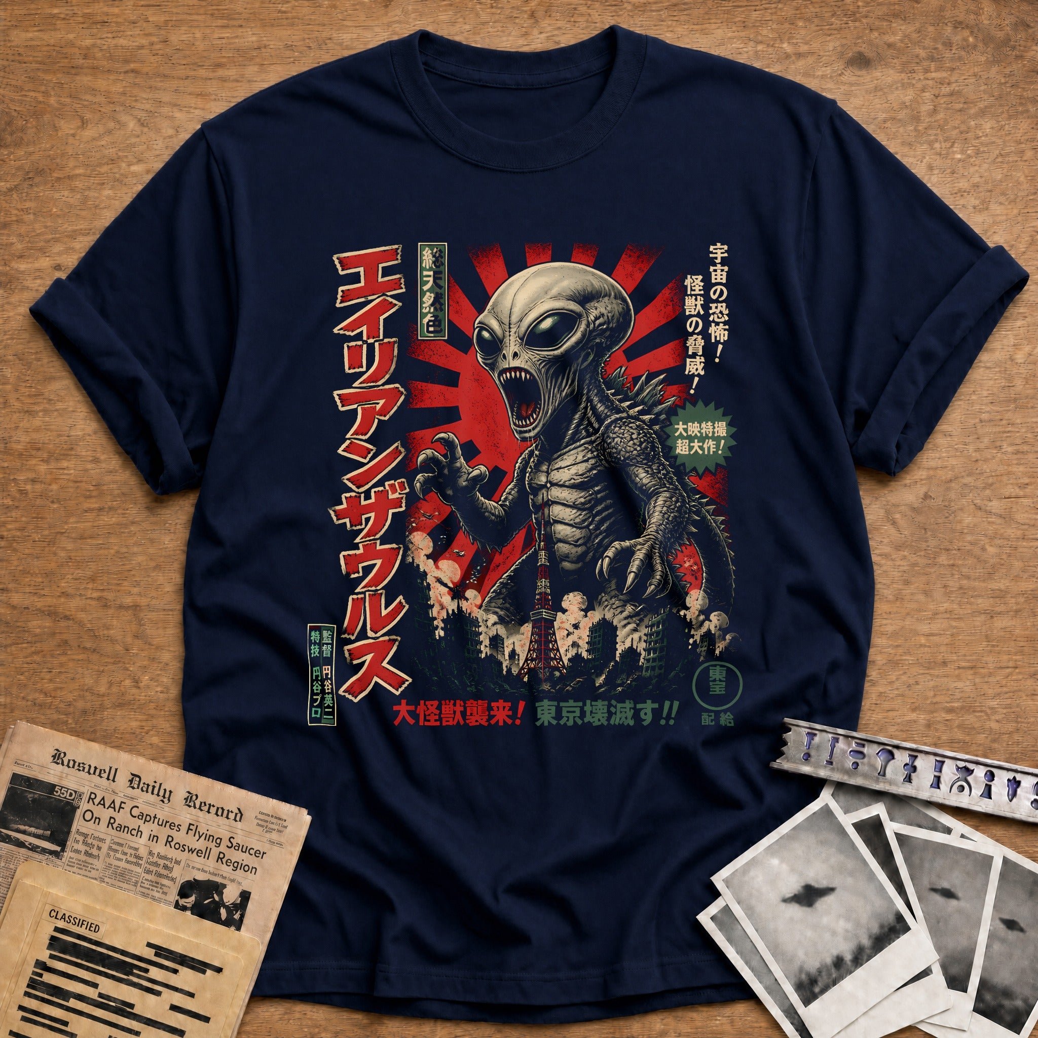 Alien Kaiju 64 T-Shirt - Navy