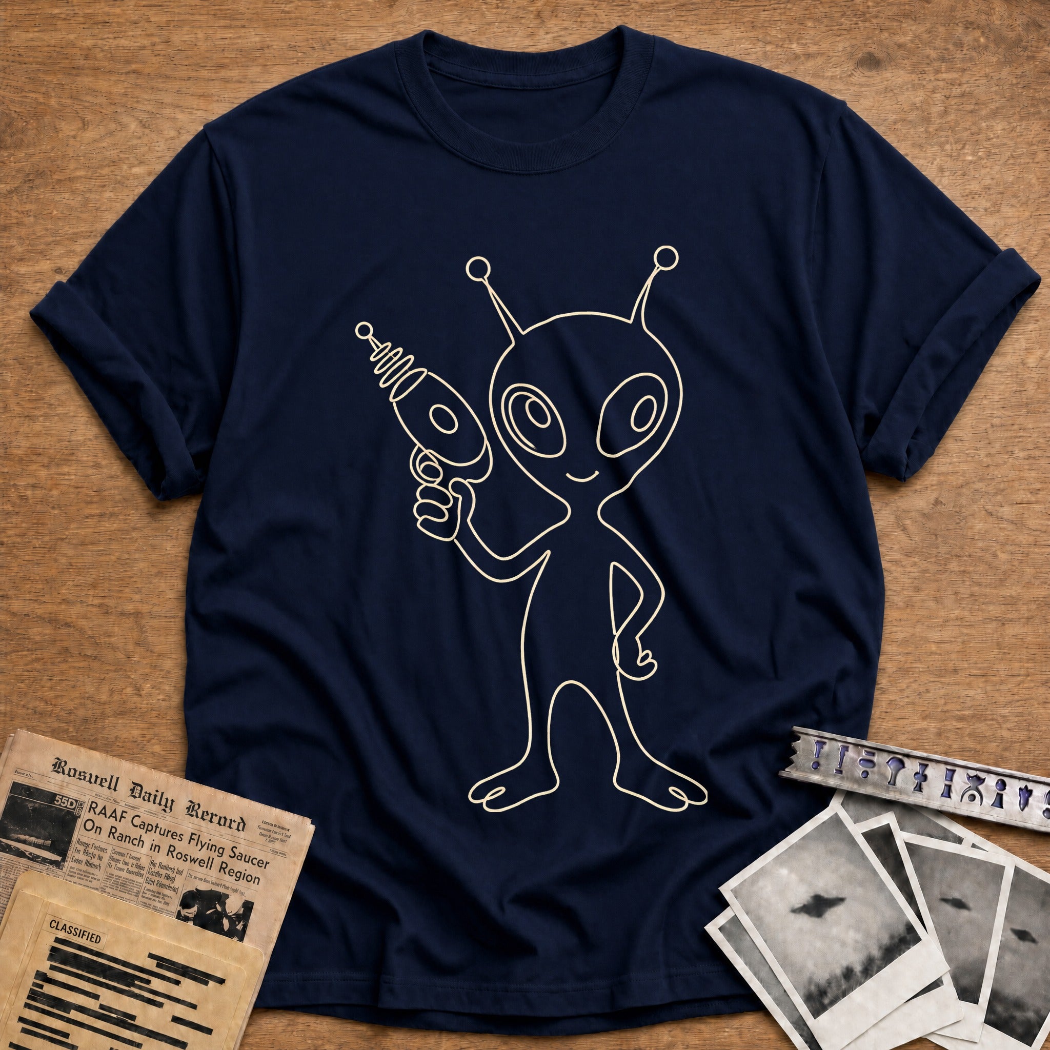 Alien Ray Gun 13 T-Shirt - Navy