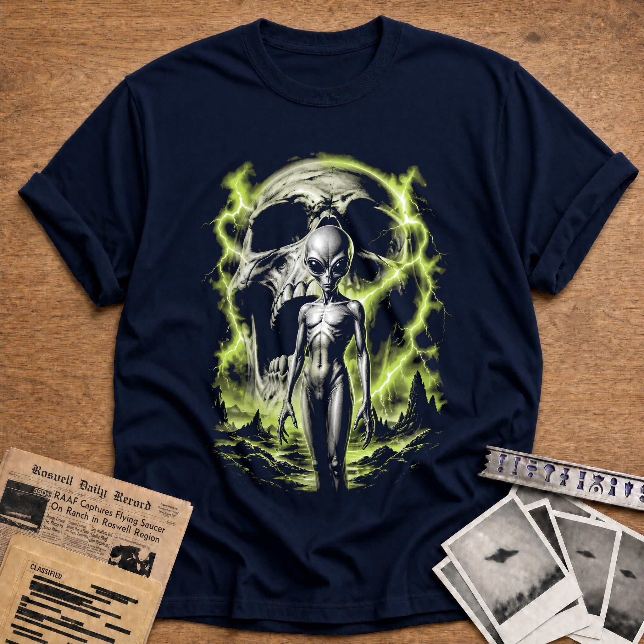 Alien Screaming Skull 72 - Navy