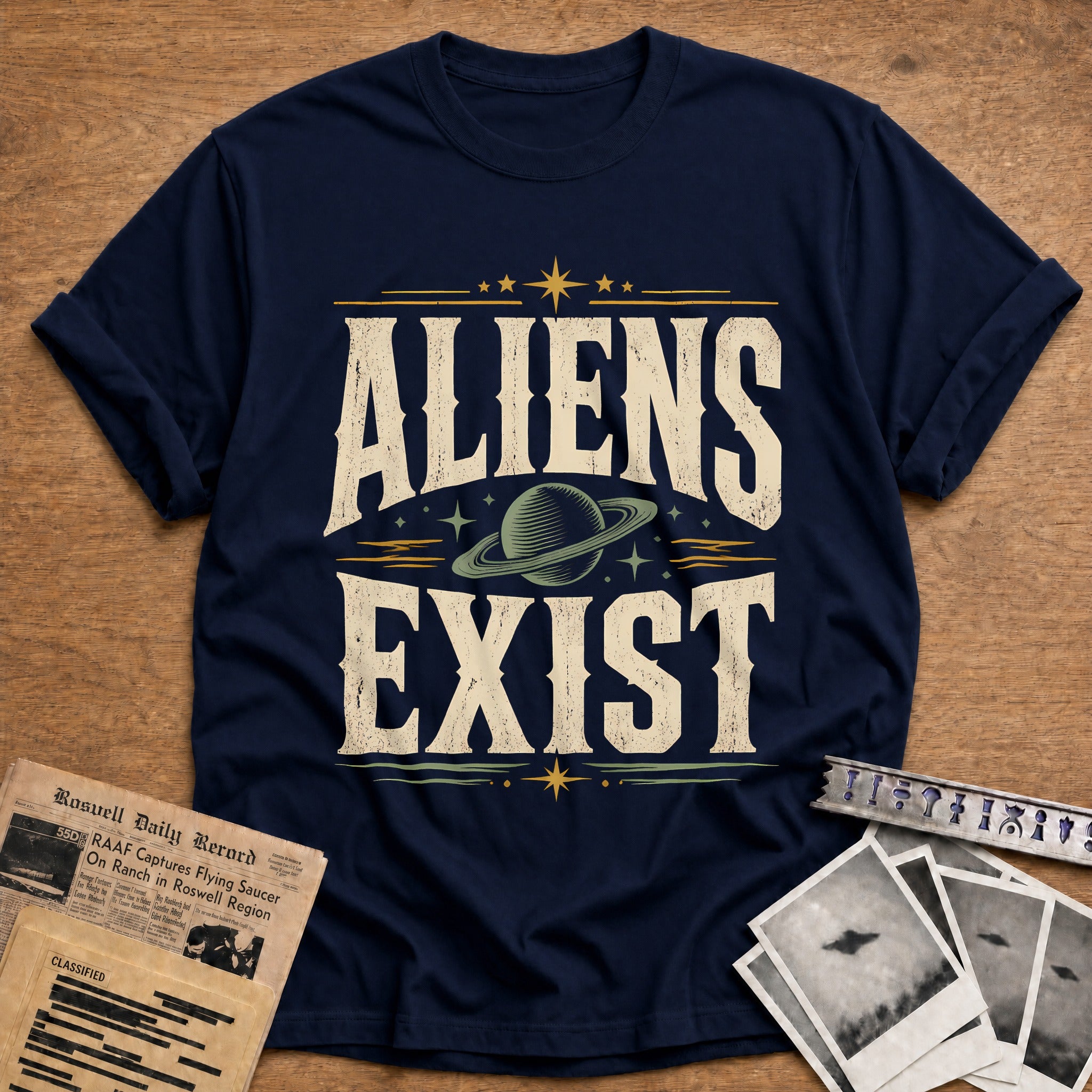Aliens Exist 99 T-Shirt - Navy