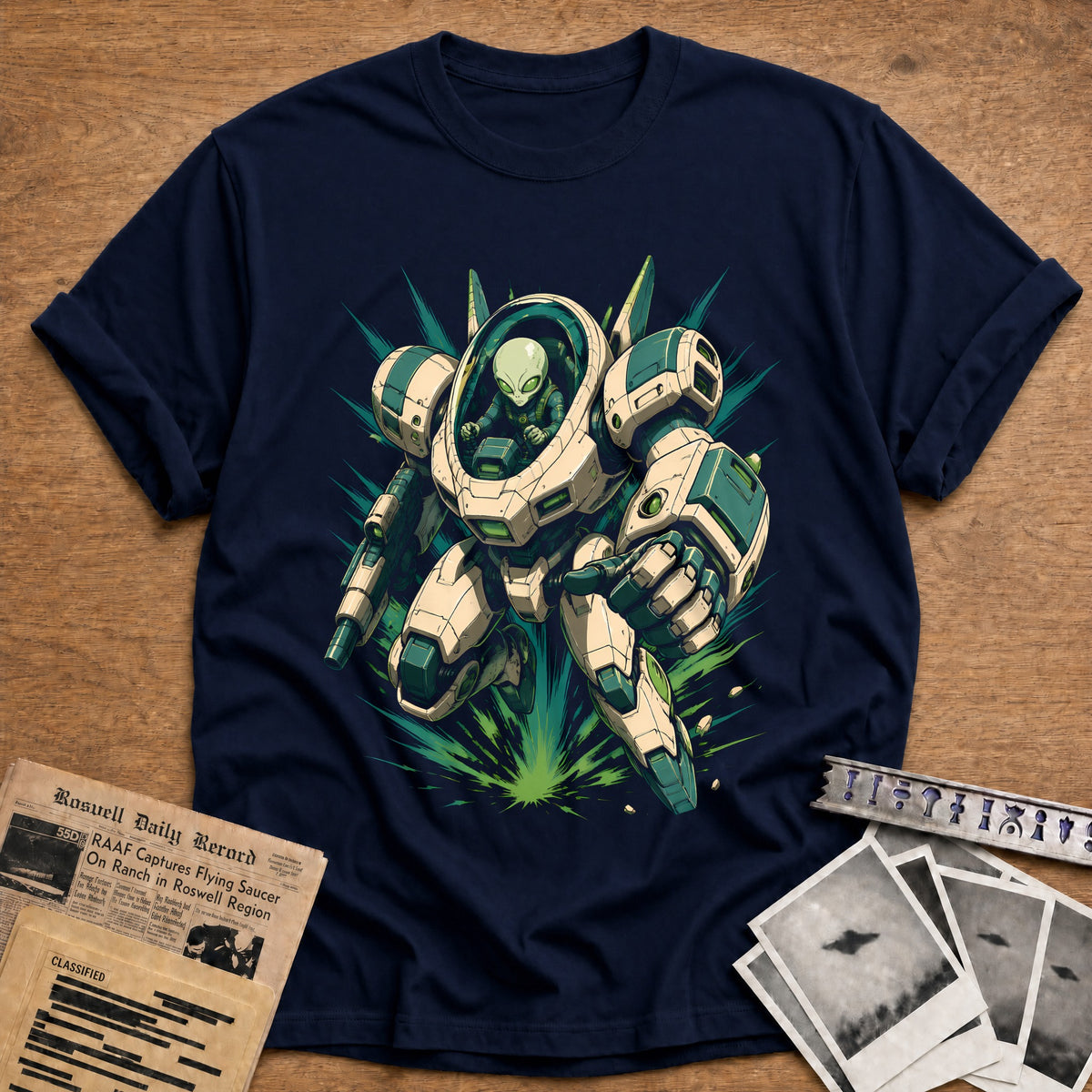 Anime Mecha 48 T-Shirt - Navy