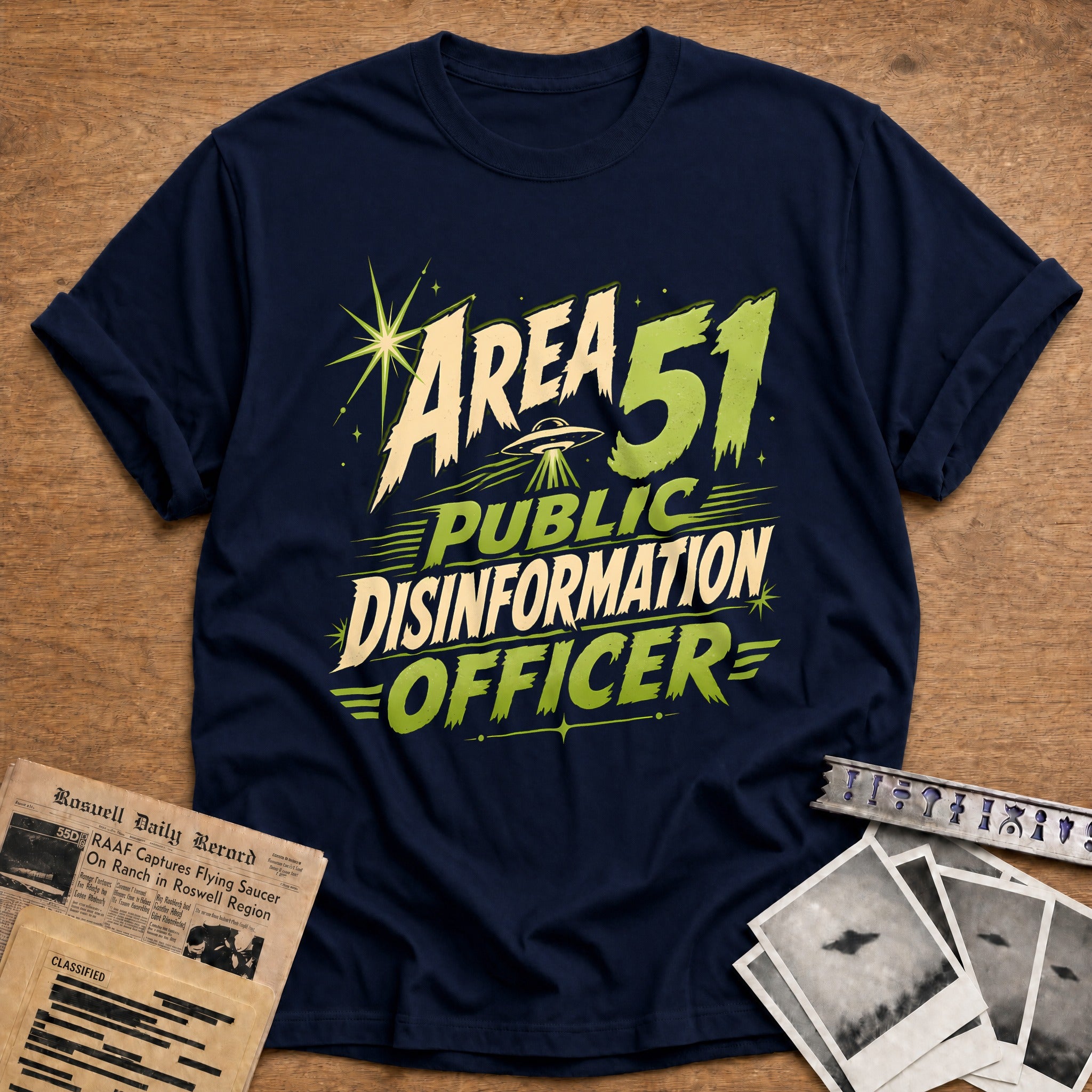Area 51 Disinformation Officer 80 T-Shirt - Navy