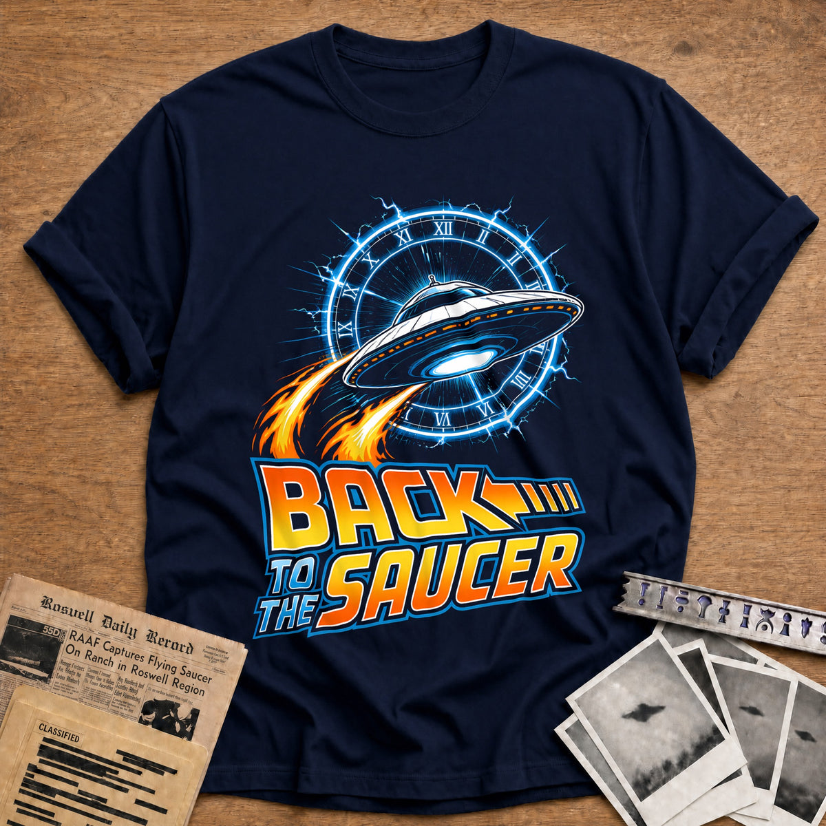 Back To The Saucer 44 T-Shirt - Navy