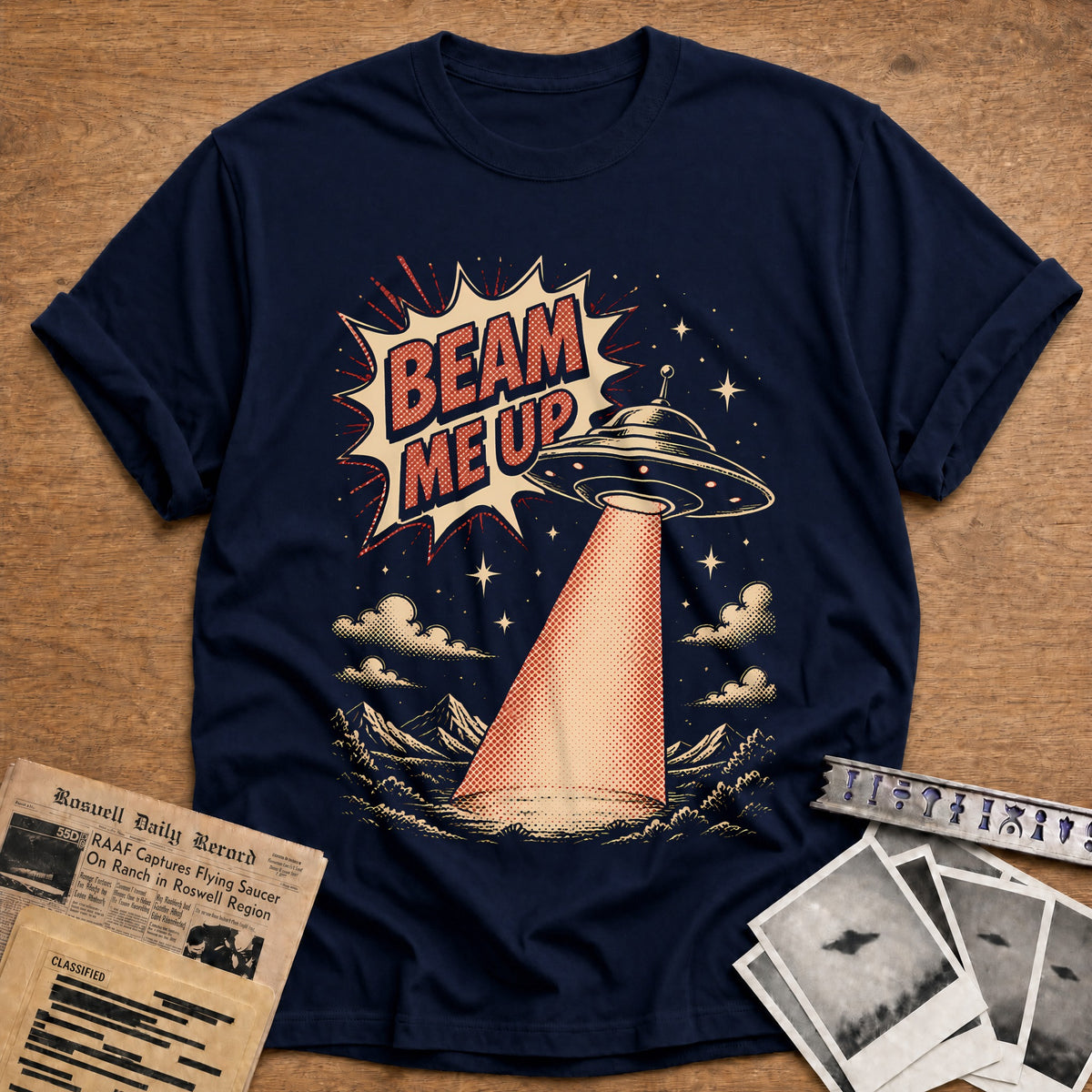 Beam Me Up Comic 79 T-Shirt - Navy