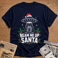 Beam Me Up Santa 82 T-Shirt - Navy