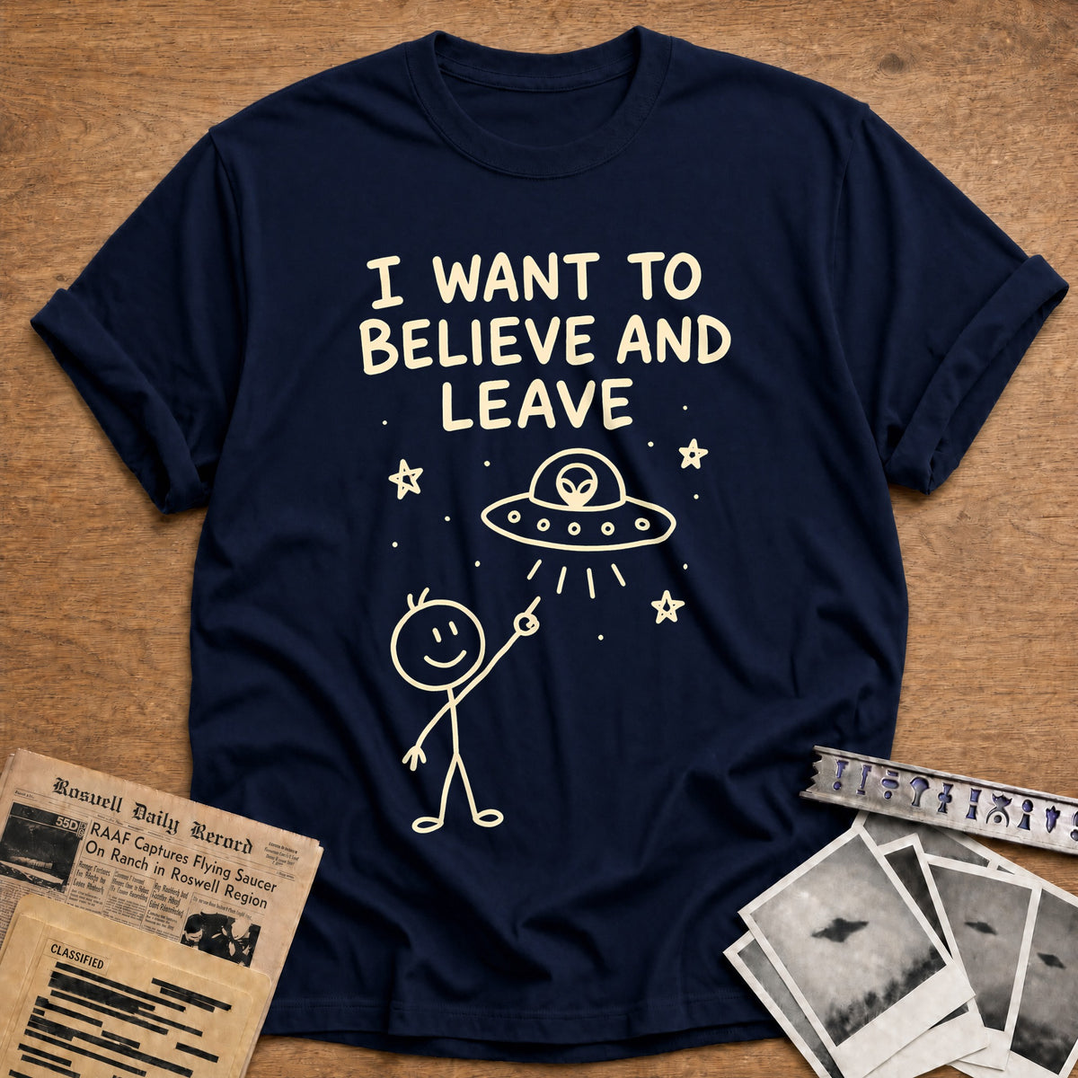 Believe And Leave 24 T-Shirt - Navy