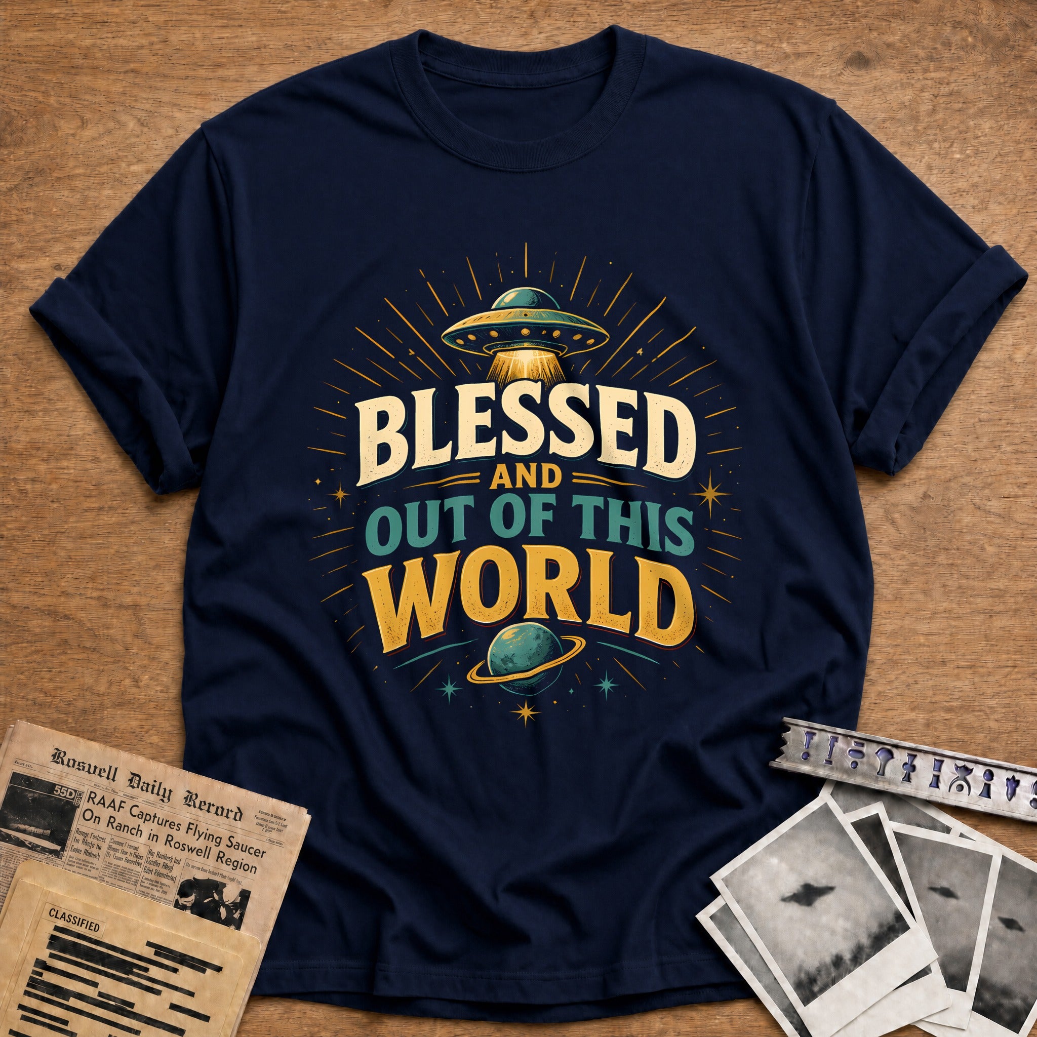 Blessed Out Of This World 73 T-Shirt - Navy