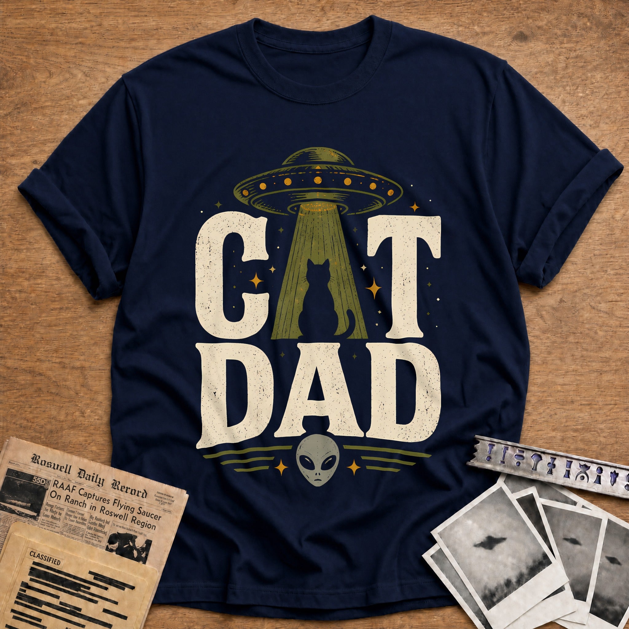 Cat Dad 13 T-Shirt - Navy