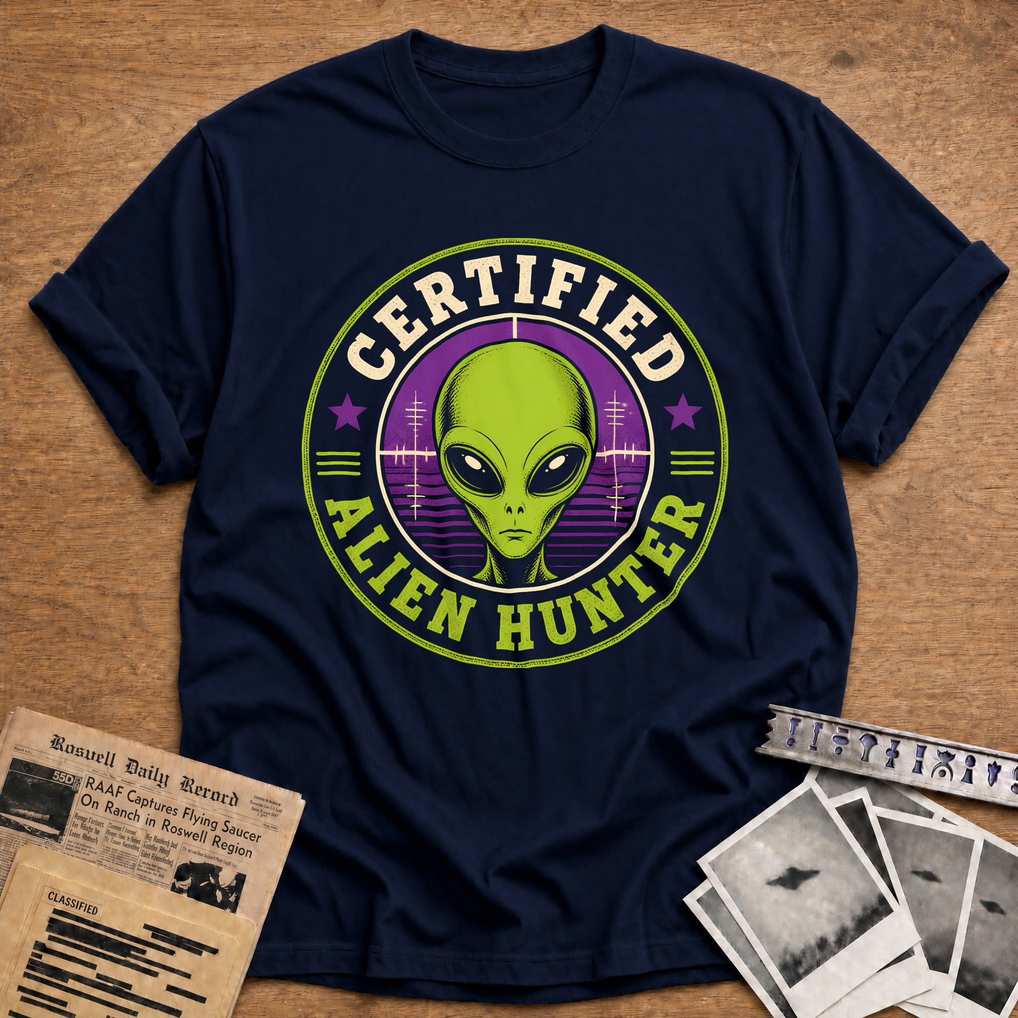 Certified Alien Hunter 68 T-Shirt - Navy