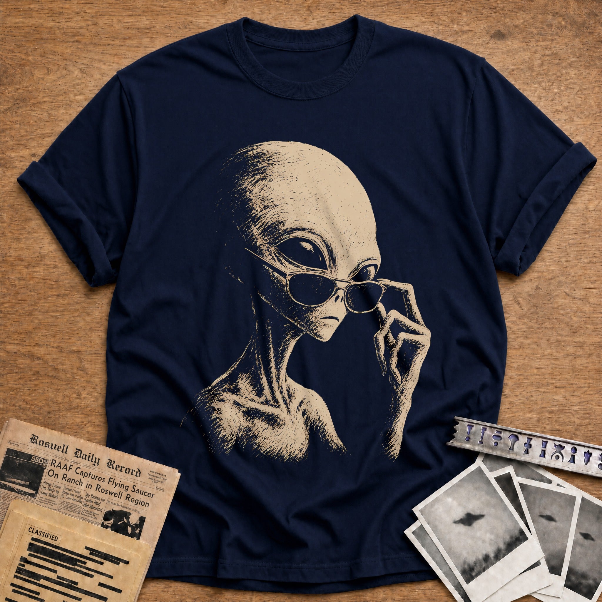 Cool Grey T-Shirt - Navy