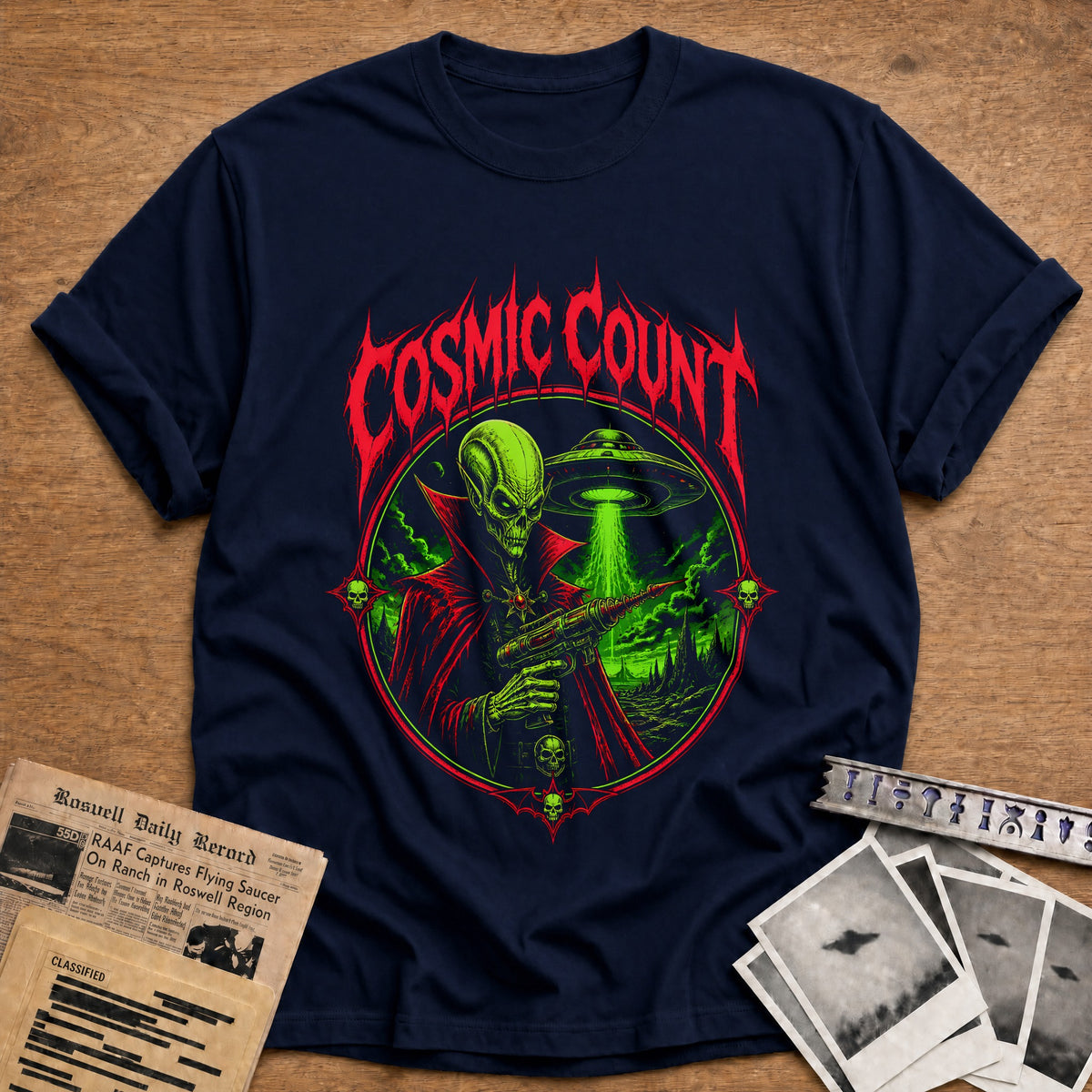 Cosmic Count 46 T-Shirt - Navy
