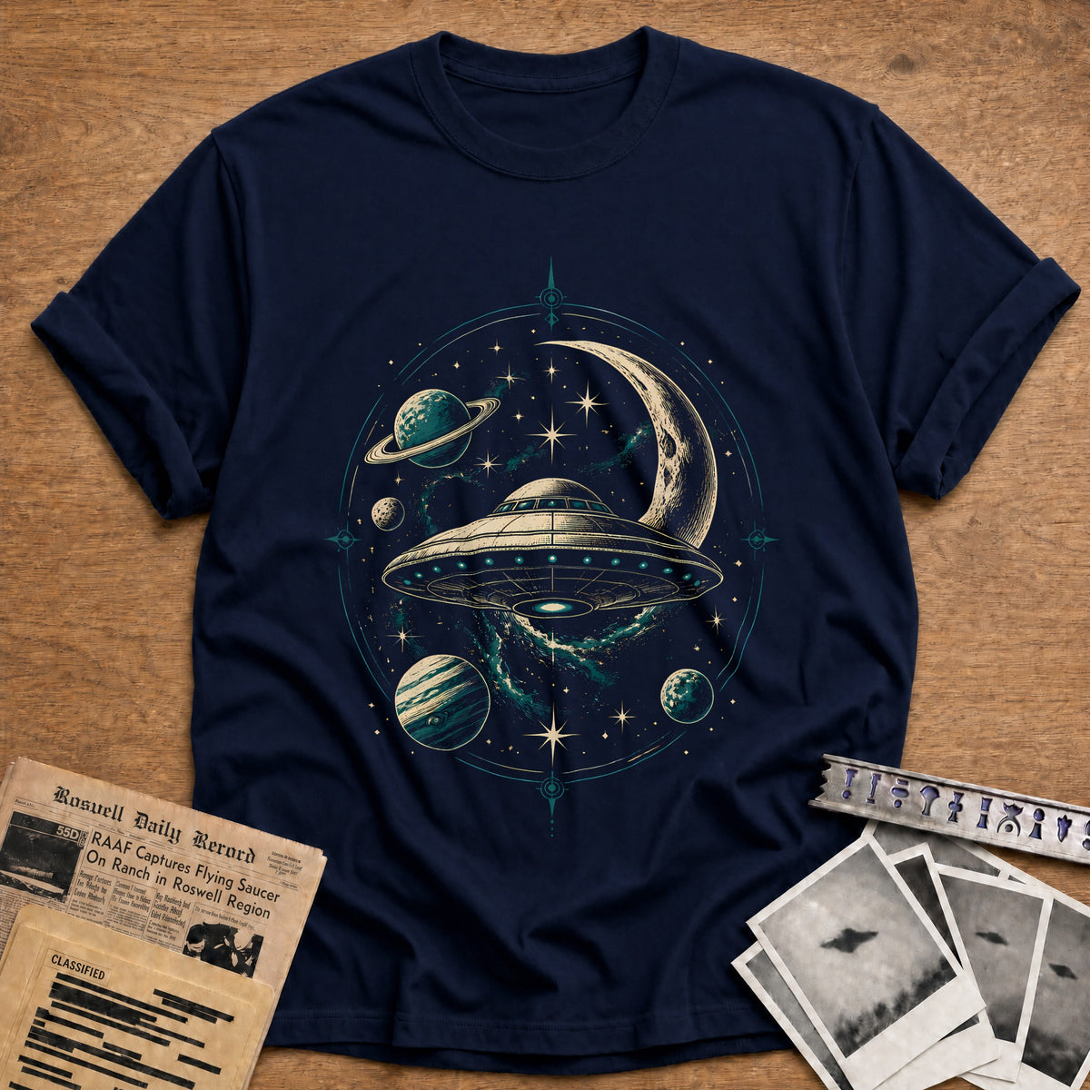 Cosmic Emblem 56 T-Shirt - Navy