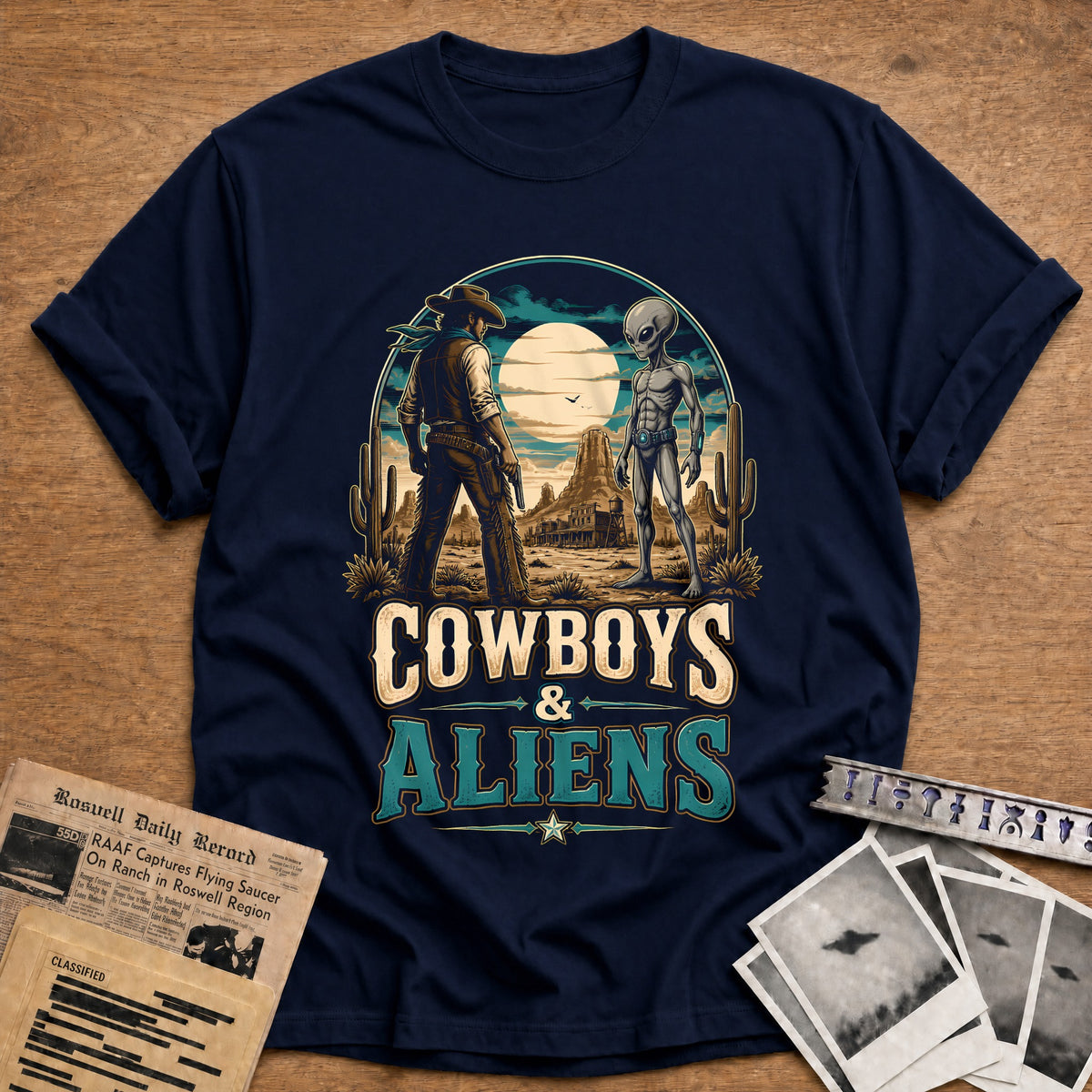 Cowboys And Aliens 47 T-Shirt - Navy