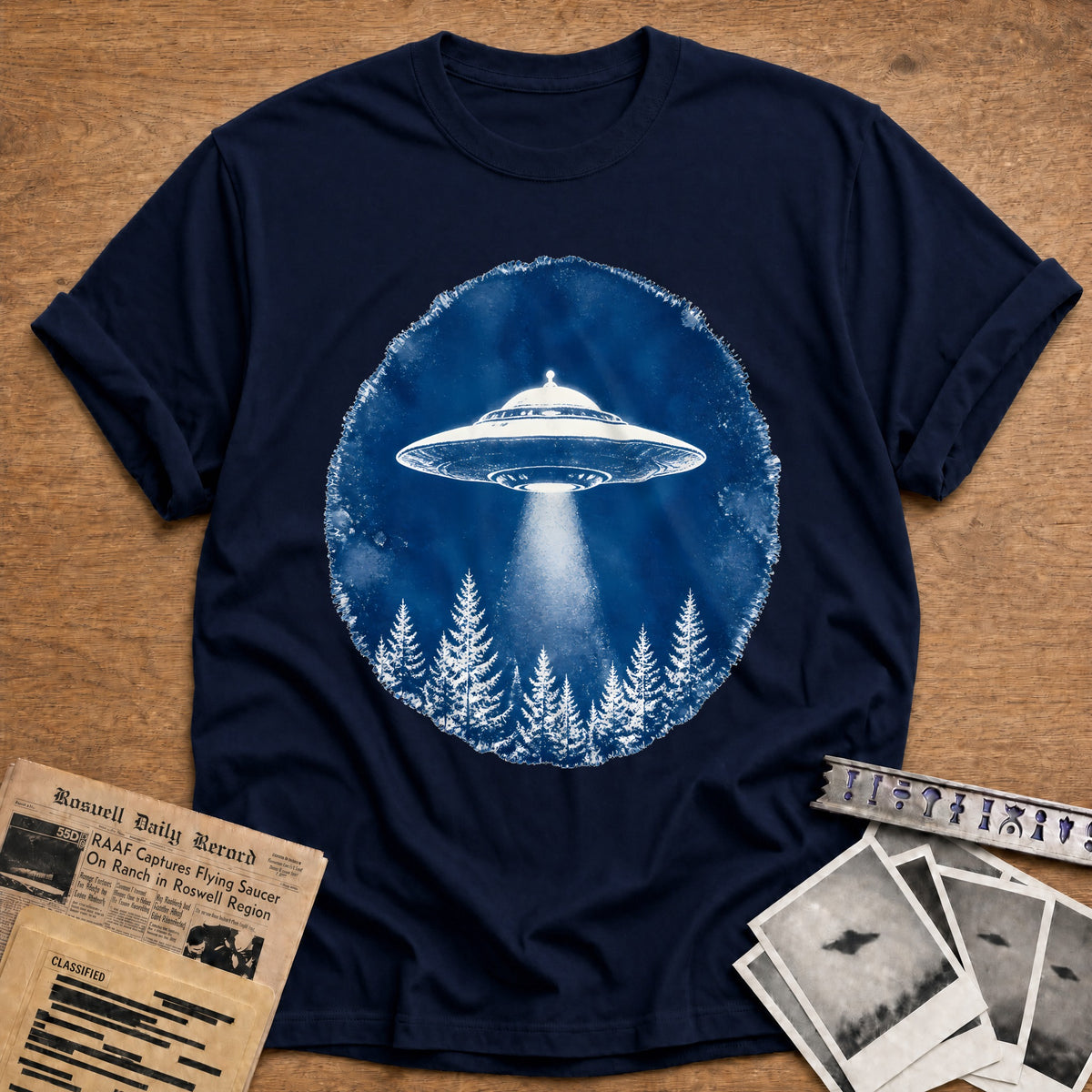 Cyanotype UFO 13 T-Shirt - Navy