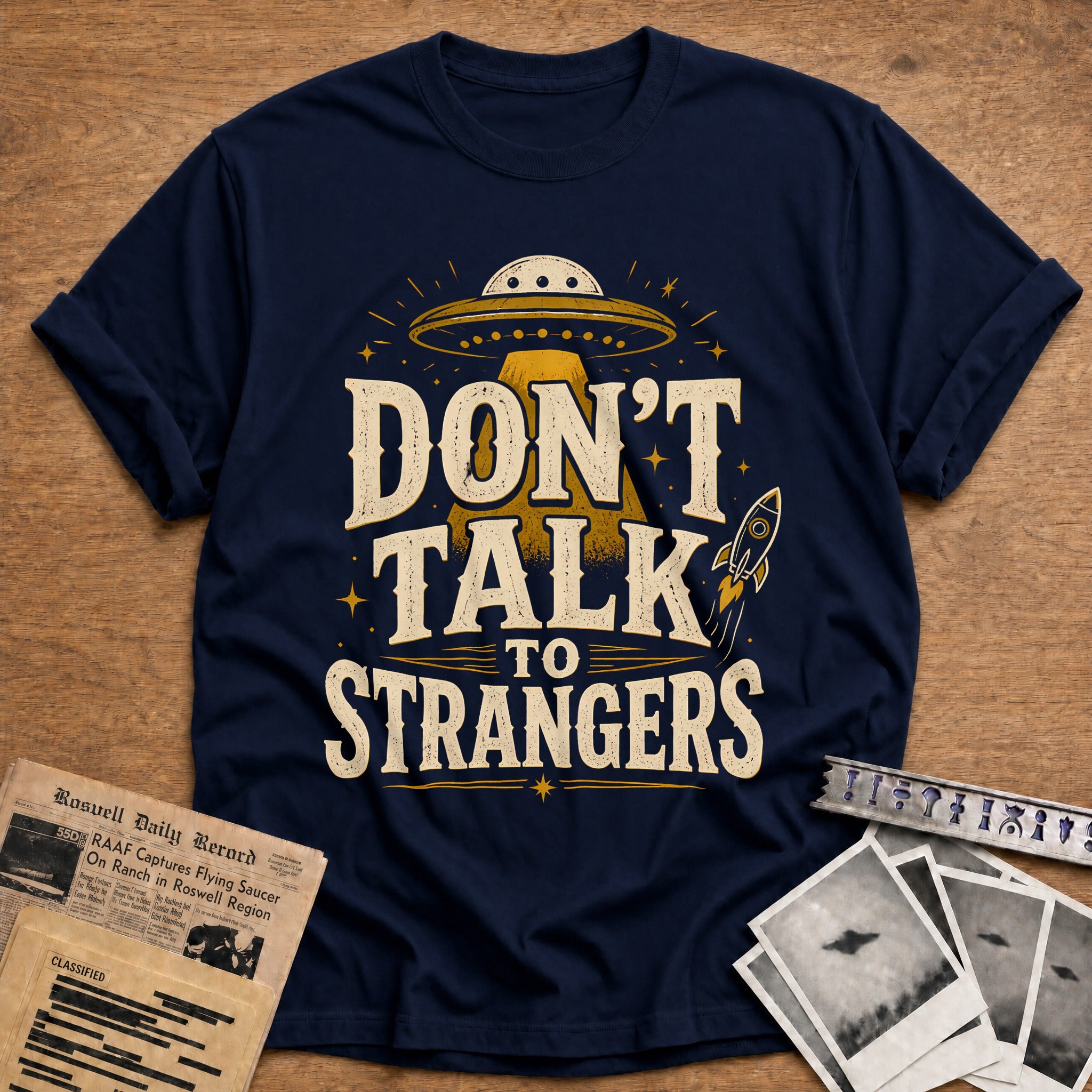 Don T Talk To Strangers 93 T-Shirt - Navy