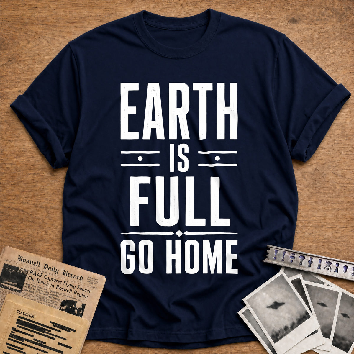 Earth Full Go Home 13 T-Shirt - Navy
