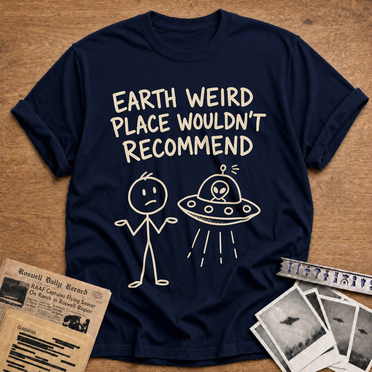 Earth Wouldnt Recommend 44 T-Shirt - Navy