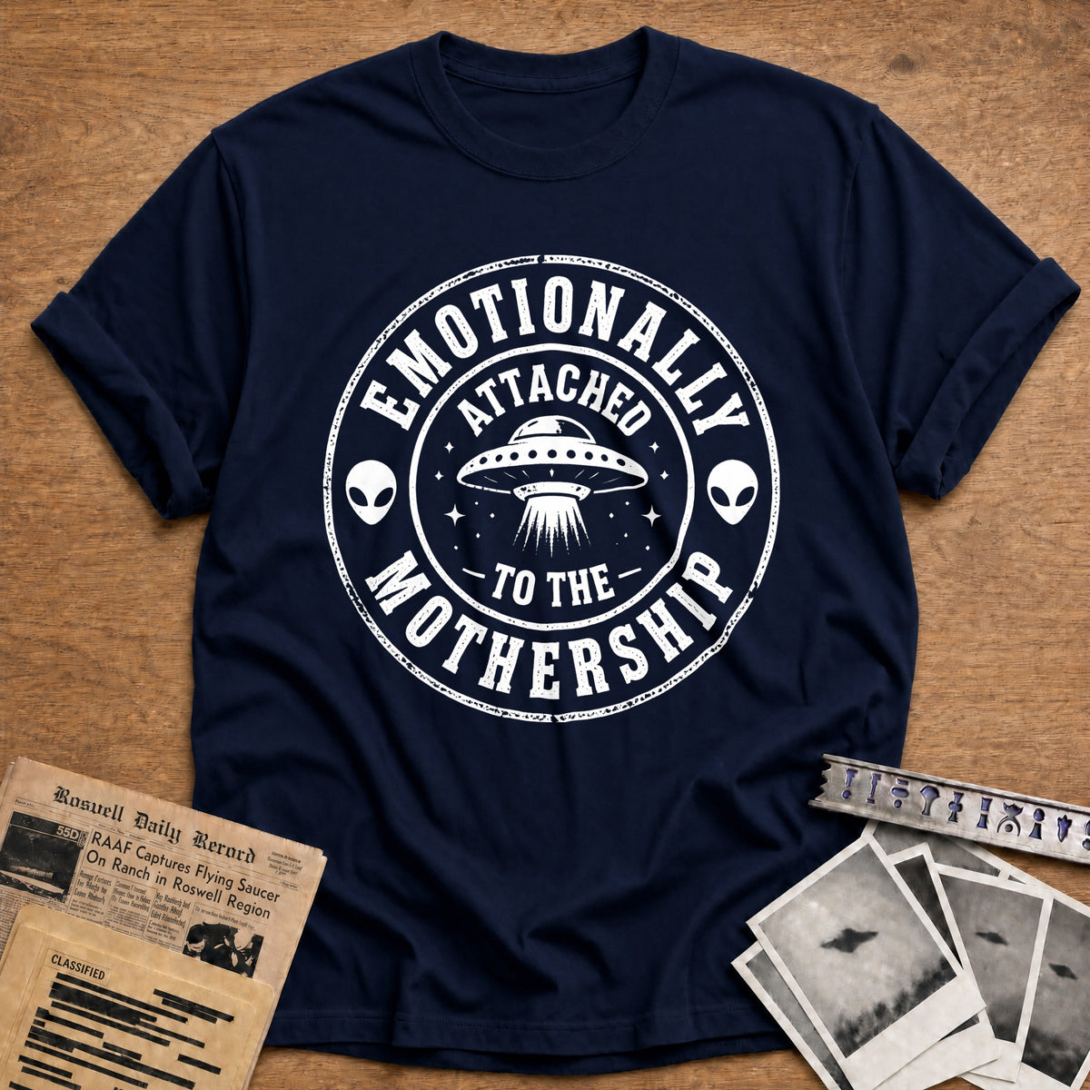 Emotionally Attached To The Mothership 24 T-Shirt - Navy