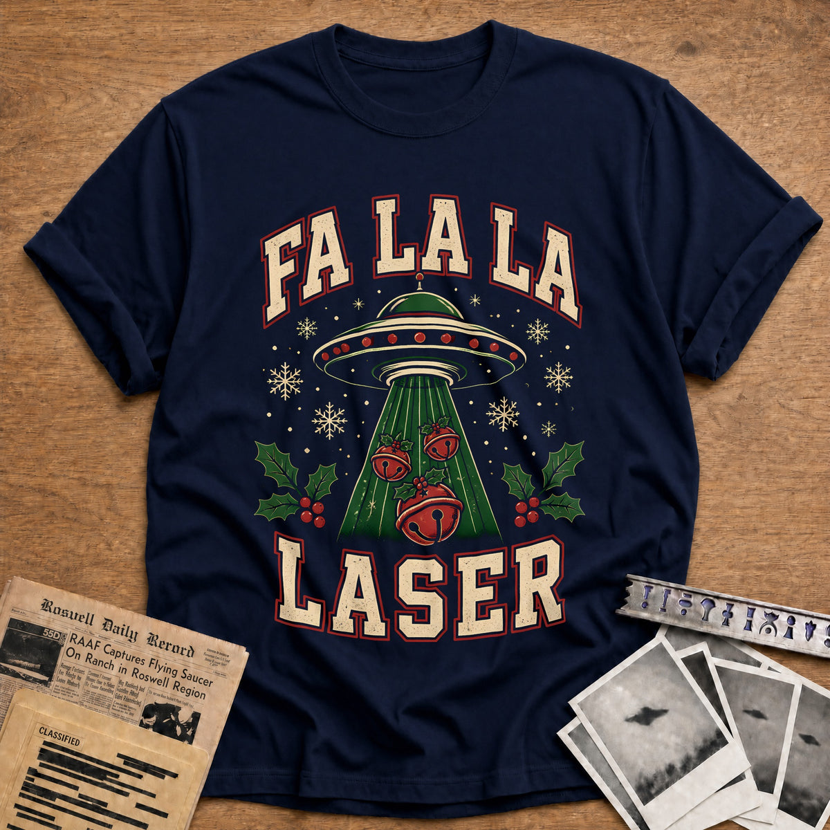 Fa La La Laser 52 T-Shirt - Navy