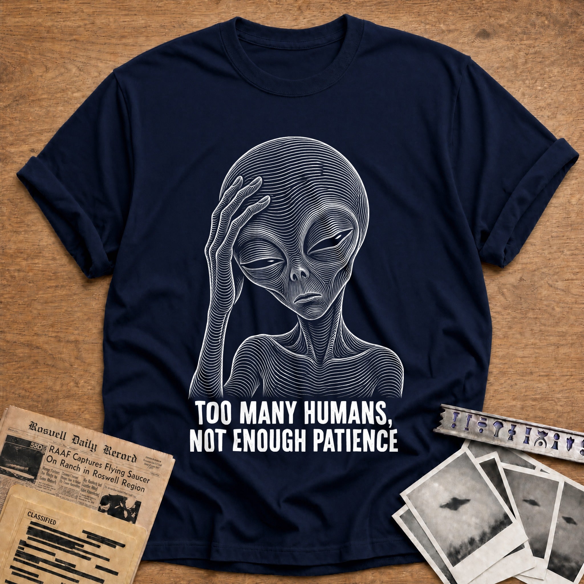 First Contact Portrait T-Shirt - Navy