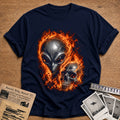 Flaming Alien Skull 81 - Navy