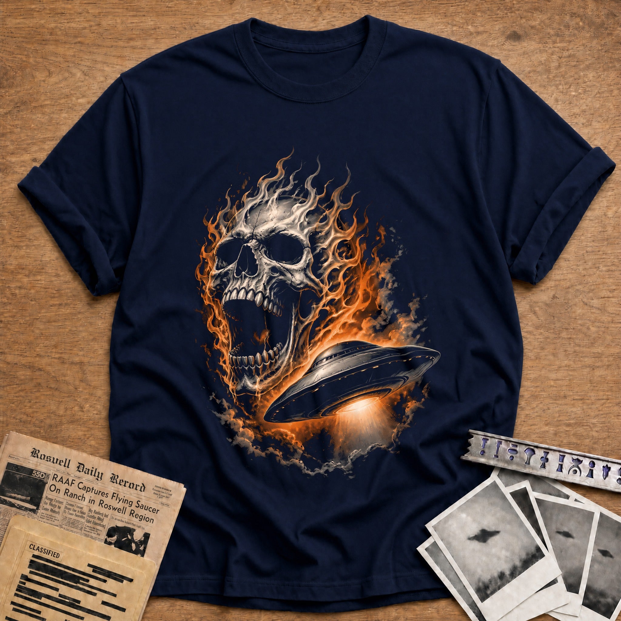 Flaming Skull Ufo 21 - Navy