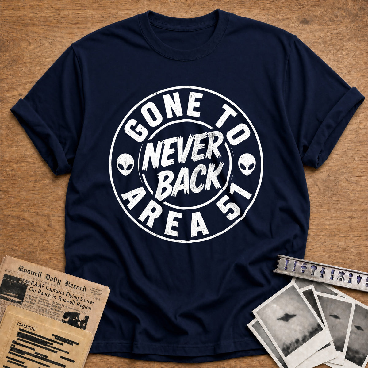 Gone To Area 51 Never Back 54 T-Shirt - Navy