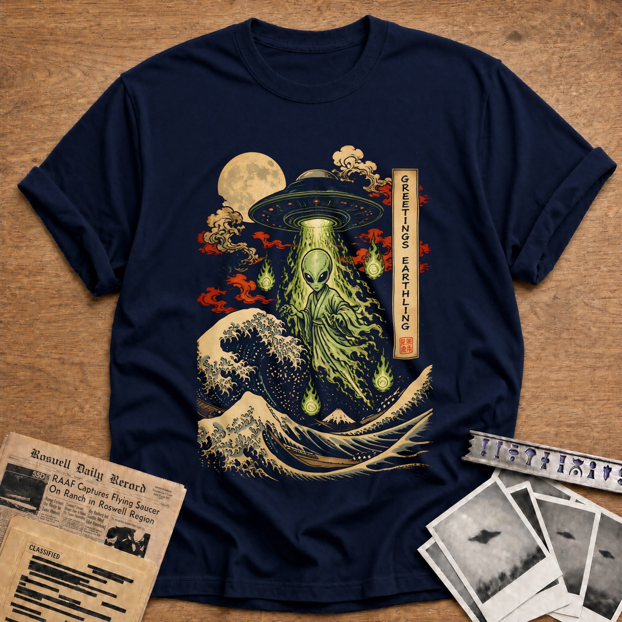 Greetings Earthling 94 T-Shirt - Navy