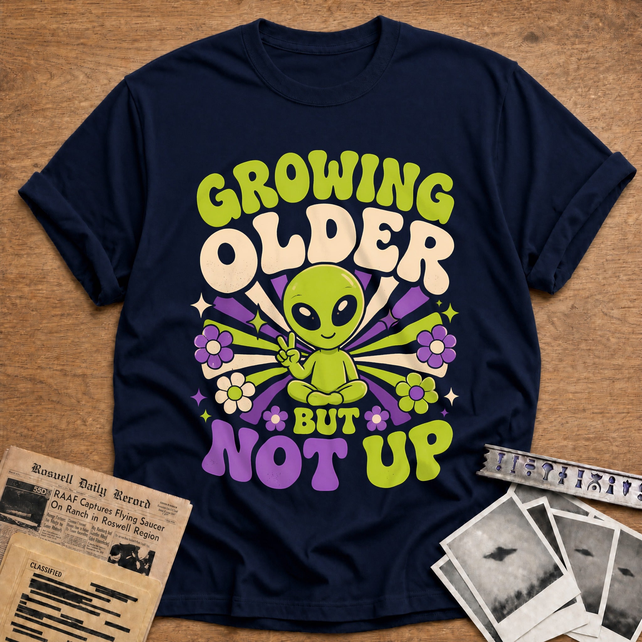Growing Older Groovy 36 T-Shirt - Navy