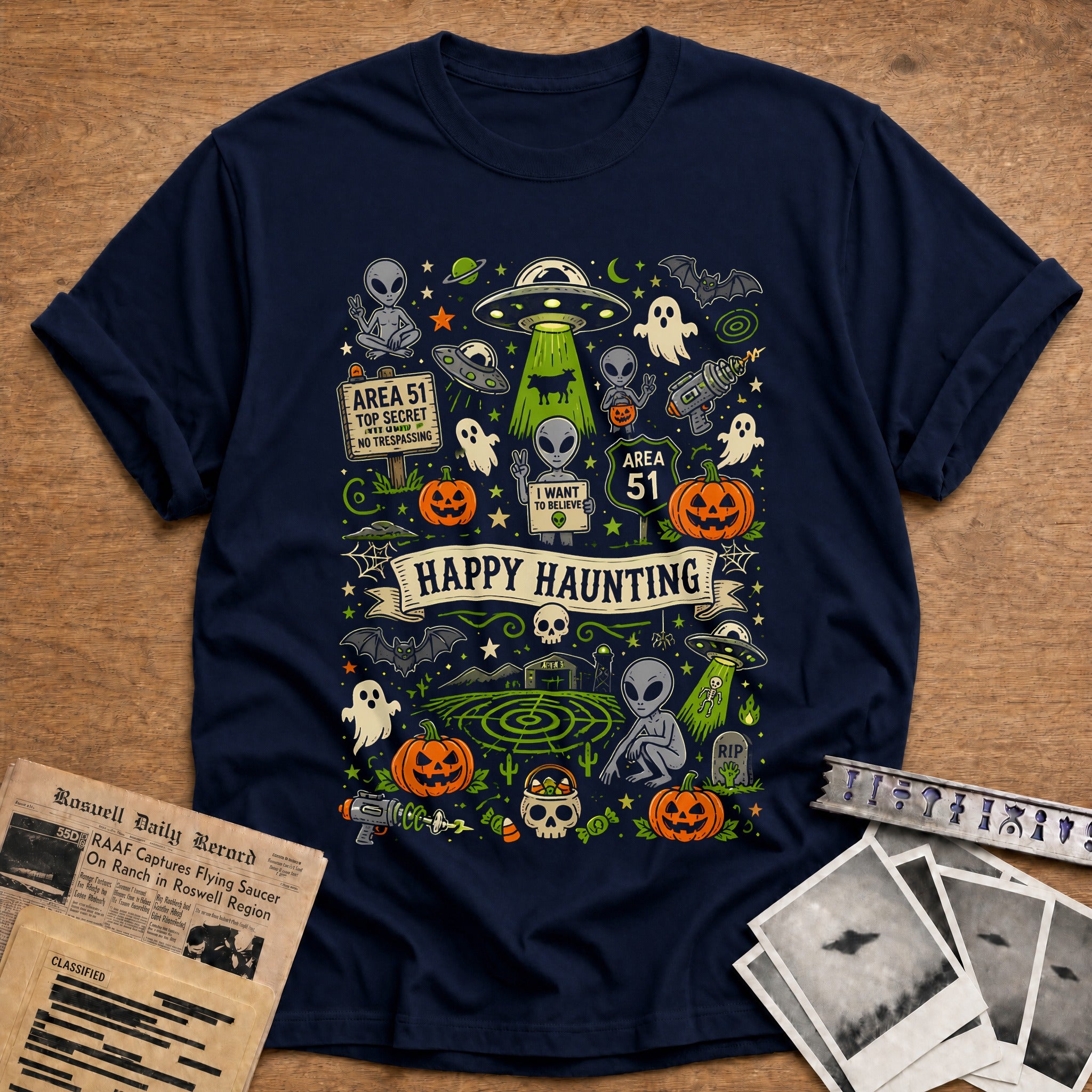 Happy Haunting Doodle 86 - Navy