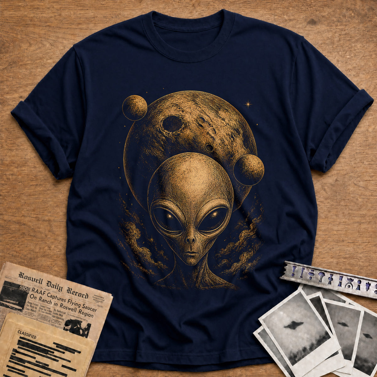 Head Cratered Planet 69 T-Shirt - Navy
